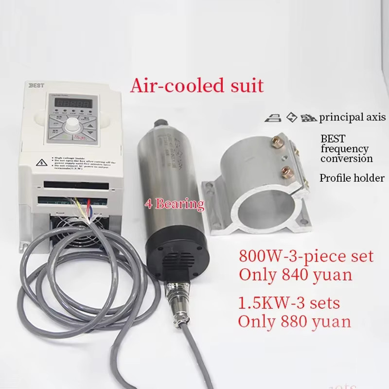 LYBGACNC CNC-Frässpindelmotor-Kit mit VFD und Wasserpumpe für DIY-Fräs- und Graviermaschinen, Farbe: Silber - Bild 2