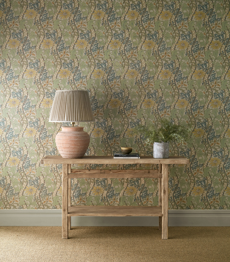 Morris & Co Tapete Cornflower in Lemon/Sage - Bild 1