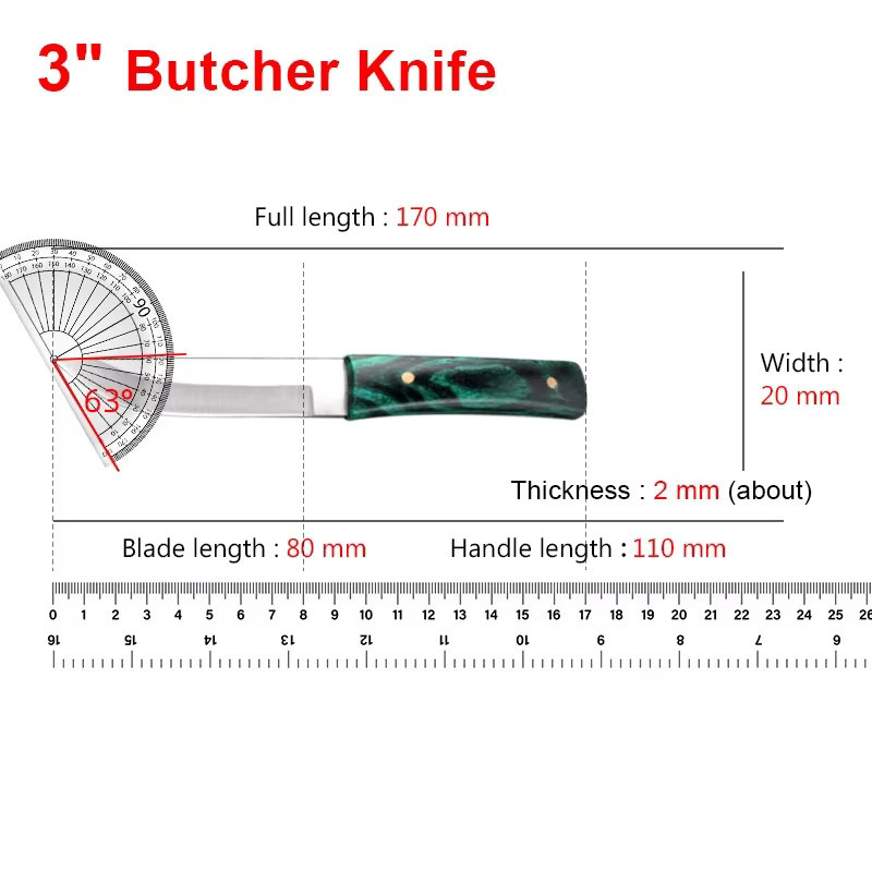 GuanQi Kochmesser aus geschmiedetem Edelstahl 5Cr15 mit ABS-Griff und Scheide, Silber - Bild 6