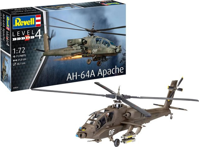 Revell AH-64A Apache, Fahrzeug, 1:72, Kunststoff, Grau - Bild 2