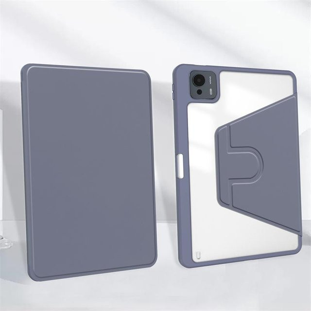 Honor Magic Pad 3 Hülle mit Stifthalter, 360 Grad drehbar, Transparentes Leder und Acryl Hartschalen-Ständer, Farbe: Transparent/Grau - Bild 1
