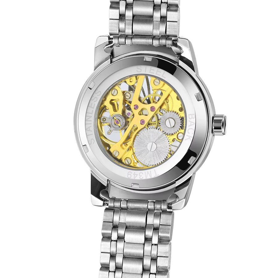 WINNER Armbanduhr, Automatik, Edelstahl, Gold, Herren, Leuchtzeiger - Bild 2