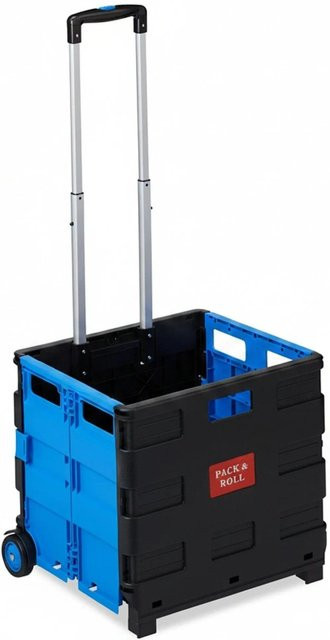 Relaxdays Einkaufstrolley aus ABS-Kunststoff in Blau, klappbar, B/T/H: 98 x 45,5 x 37 cm - Bild 1