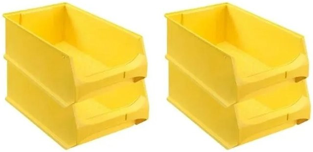 PROREGAL SuperSparSet 4er Pack Sichtlagerboxen Gelb, H x B x T: 20 x 30 x 50 cm, 21,8 Liter Sichtlagerbehälter - Bild 1