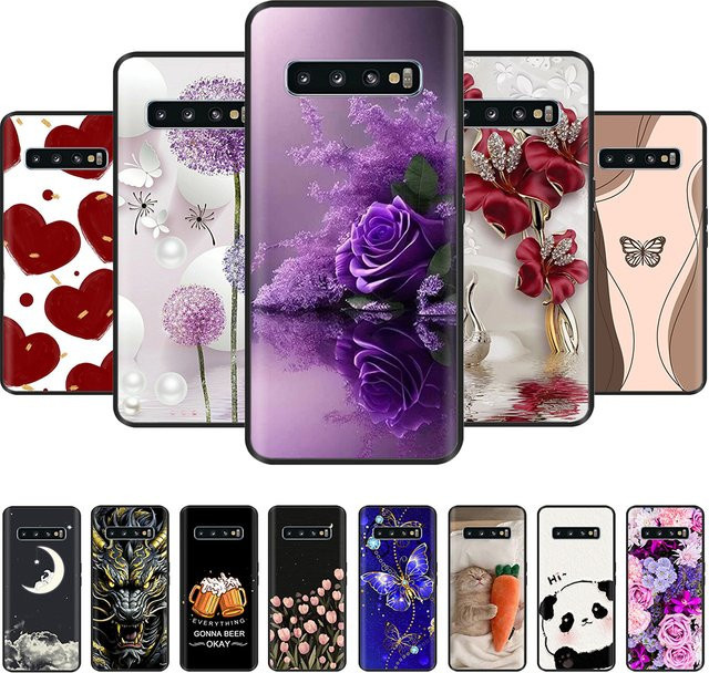 Samsung Galaxy S10 S10 Plus S10+ Silikon Handyhülle zum Vollschutz in Schwarz und Multicolour - Bild 1