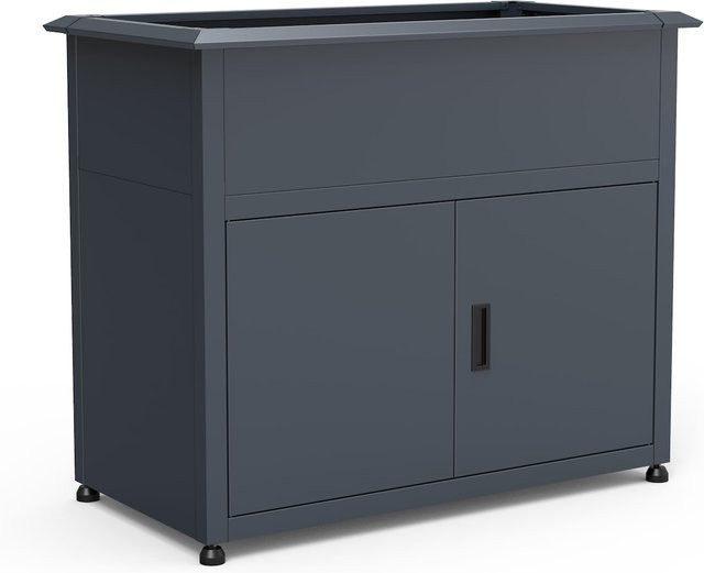 Westmann Metall Hochbeet Plexa mit Stauraum und Schneckenkante in Anthrazit B/T/H: 100 x 50 x 85 cm - Bild 1