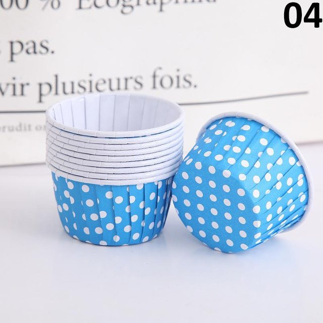 50 Stück LChome Muffin Cupcake Liner aus verdicktem Papier in Blau zum Backen von Kuchen und Gebäck - Bild 1