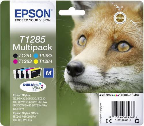 Epson T1285 Original Tintenpatronen Multipack Schwarz, Cyan, Magenta, Gelb - Bild 1