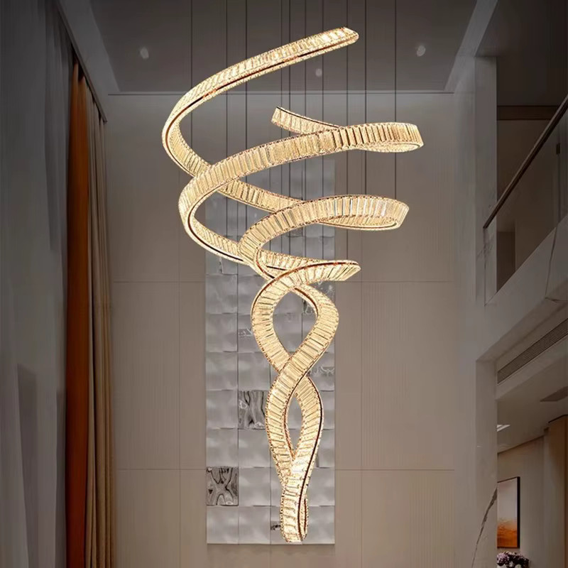 Savenmade Moderner Kristall-Kronleuchter in Silber für Wohnzimmer und Treppenhaus - Bild 3