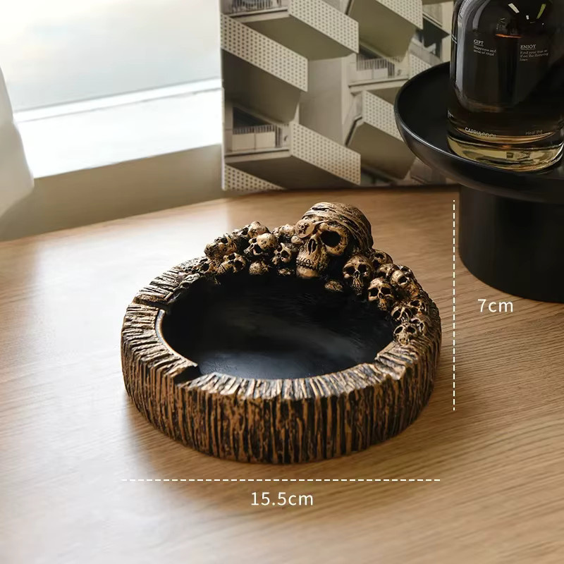 Dekorativer Totenkopf-Aschenbecher aus Keramik im Vintage-Design für dein Zuhause oder Büro - Bild 3