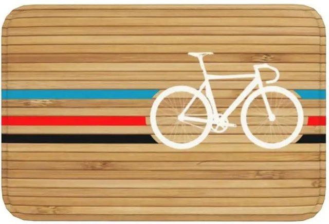 Personalisierte Fahrrad Fußmatte Anti-Rutsch aus Polyester für Küche, Bad oder WC, B/T: 45 x 75 cm, Höhe: 1 cm, Mehrfarbig - Bild 1