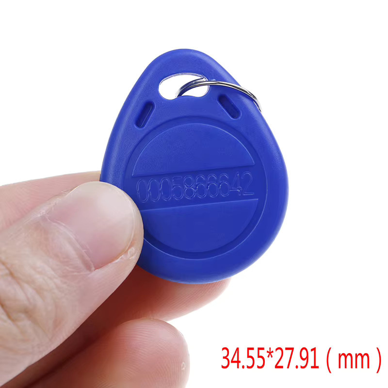 10 Stück JINHF RFID Schlüsselanhänger TK4100 64-Bit 125kHz Proximity ID-Karten-Token Tags in Blau - Bild 4