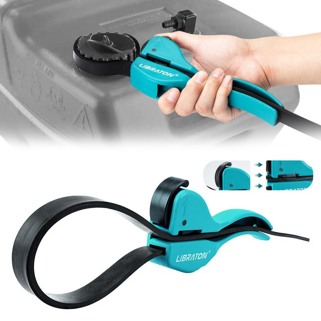 LIBRATON Multifunktionaler Gürtelschlüssel in Türkis mit verstellbarem Gummiband als Ölfilter-Werkzeug und Öffner für Rohre und Kartuschen - Bild 1