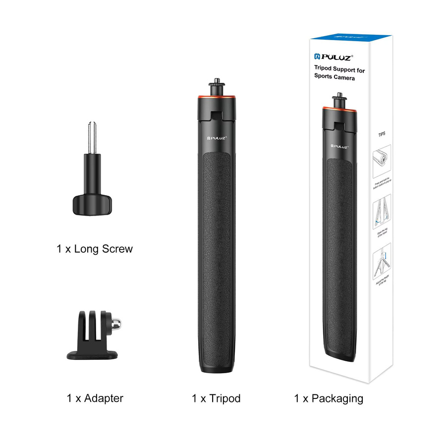 PULUZ Action-Kamera Selfie-Stick Stativ in Schwarz für GoPro, DJI und Insta360, 1,4 m Höhe - Bild 2