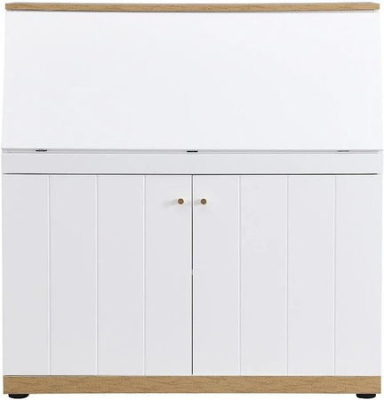 Sekretär Vente-unique Dutasi in Weiß, Matt, B: 105 cm, H: 110 cm, T: 40 cm