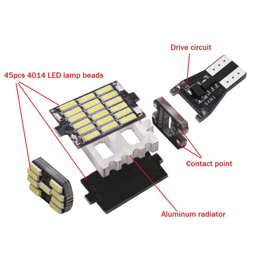 2er-Set LED Rückfahrscheinwerfer T15 W16W 921 912 T16 902 mit 45 SMD, 1200 Lumen, 6000K Kaltweiß - Bild 6