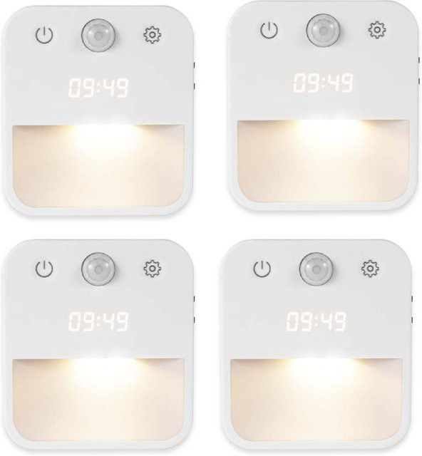 Ouelico LED-Nachtlicht in Weiß mit Bewegungssensor und Dimmfunktion, warmweißes Licht 3000 K, 0,5 W, für Badezimmer und Wandmontage - Bild 1