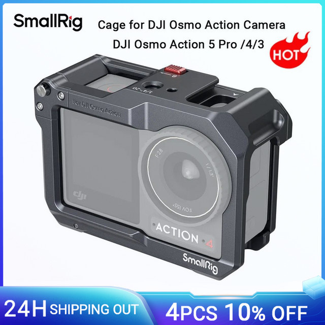 SmallRig Schutzrahmen für DJI Osmo Action 5 Pro, 3 und 4 mit Halterung für DJI Mic und Cold Shoe, Schwarz - Bild 1