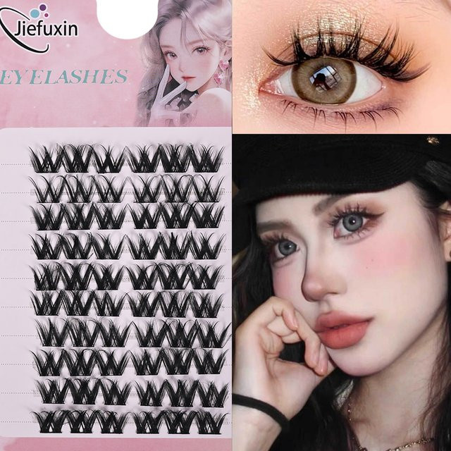 JIEFUXIN Manga-Wimpern, Cluster-Falsche Wimpern - Bild 1