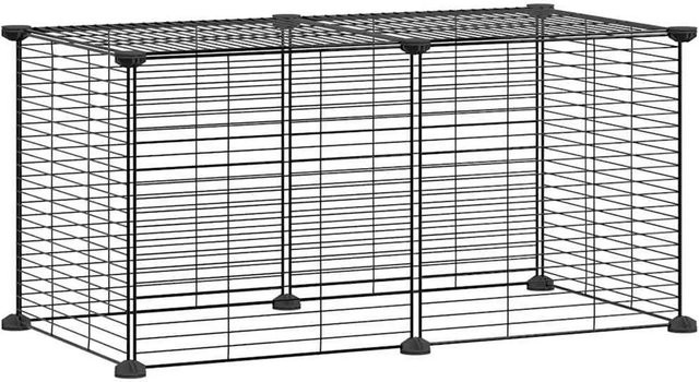 vidaXL 8-teiliger Haustierkäfig aus Stahl in Schwarz, Modell 5, B/T/H: 35 x 35 x 35 cm - Bild 1