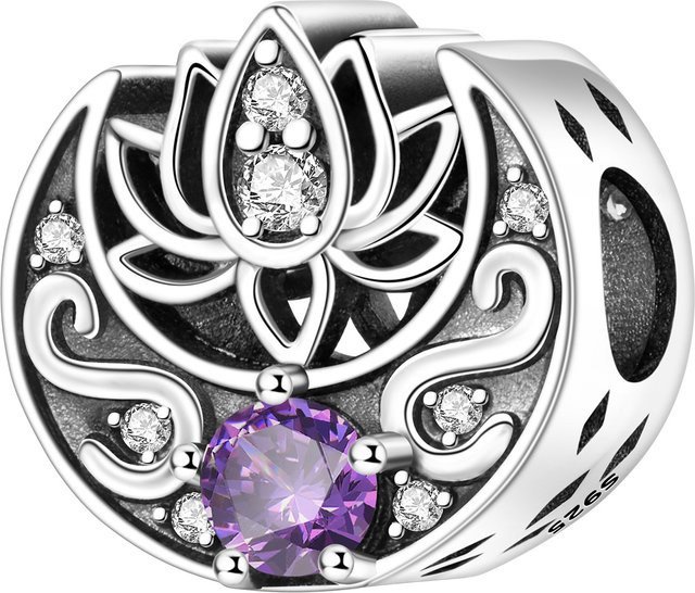 PANPOKI Anhänger, 925 Silber, Lotus, Perle, Unisex - Bild 1