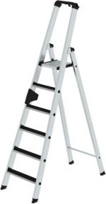 MUNK Günzburger Steigtechnik Clip-Step Aluminium Stehleiter mit 6 Stufen in Silber, maximale Arbeitshöhe: 3,5 m - Bild 2