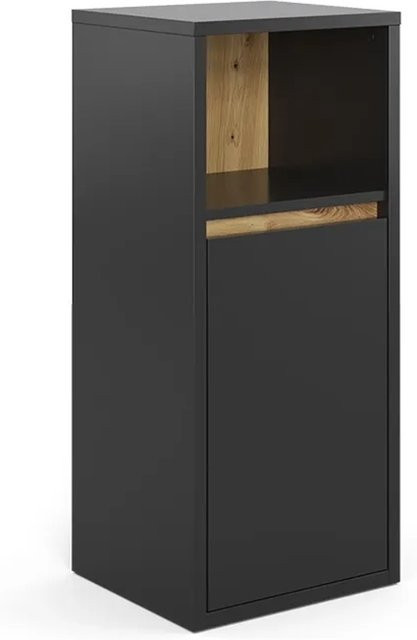 Vicco Midischrank Viola Badschrank in Anthrazit und Eiche mit offenen Regalfächern, B: 38 cm, H: 80 cm - Bild 2