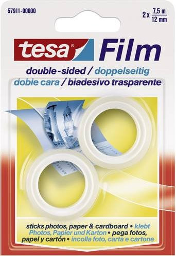 tesafilm doppelseitiges Klebeband von Tesa in Transparent, 2 Stück, Breite: 12 mm, Länge: 7,5 m - Bild 1