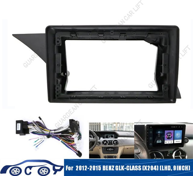 Android GPS MP5 Stereo-Player Autoradio-Faszie für Benz GLK-Class (x204) 2012-2015, 9 Zoll, Schwarz - Bild 1