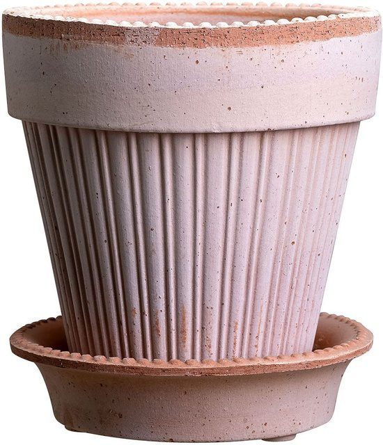 Bergs Potter Blumentopf Simona Raw Pot mit Untersetzer aus Keramik in Rose, Durchmesser: 18 cm - Bild 1