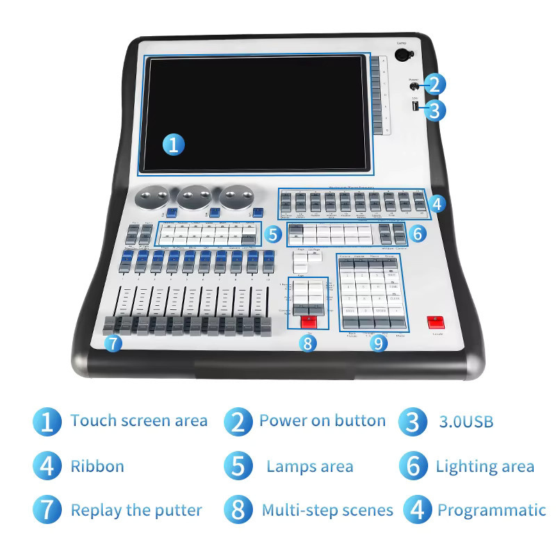 Quartz Titan V17 DMX-Controller Professionelle Bühnenbeleuchtungskonsole für DJ und Club - Bild 3