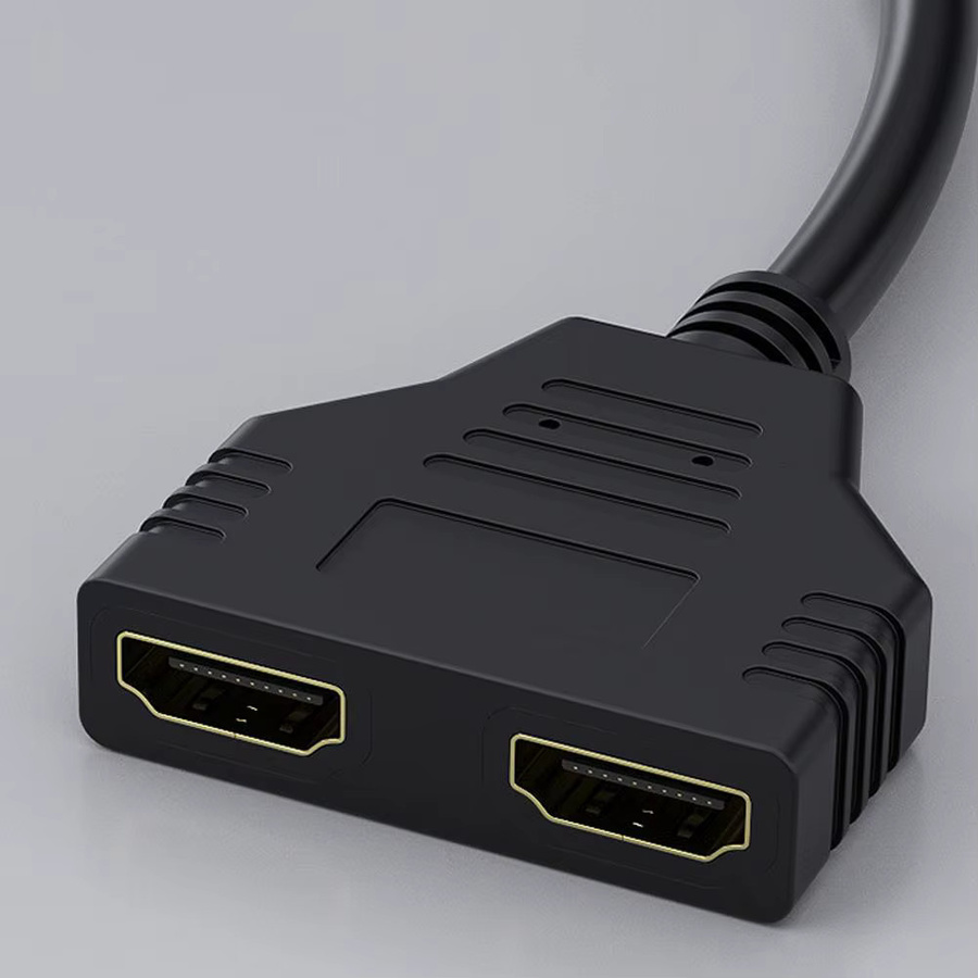 4K UHD HDMI Splitter Adapter Schwarz mit 1 Eingang und 2 Ausgängen für Laptop, TV und Monitor - Bild 5