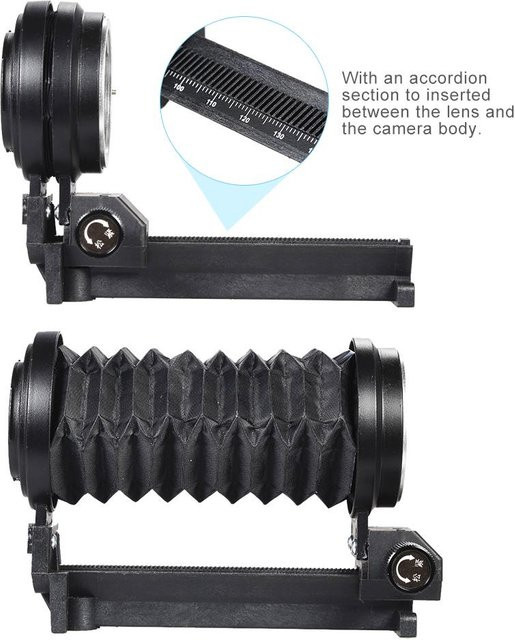 Makro-Verlängerungsbalgen für Nikon F-Mount Objektive in Schwarz - Bild 1