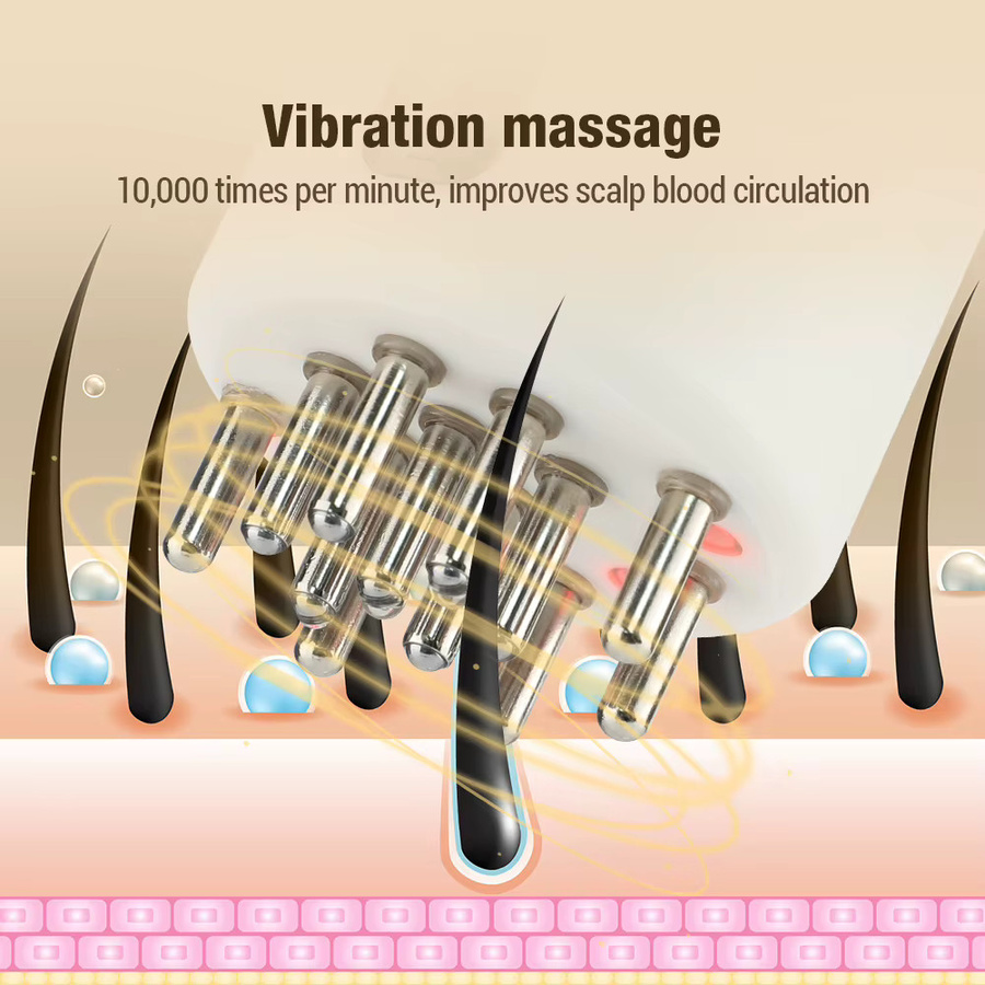 DearBeauty Kopfhaut Massage Kamm mit Rotlicht Therapie und Öl Applikator - Bild 3