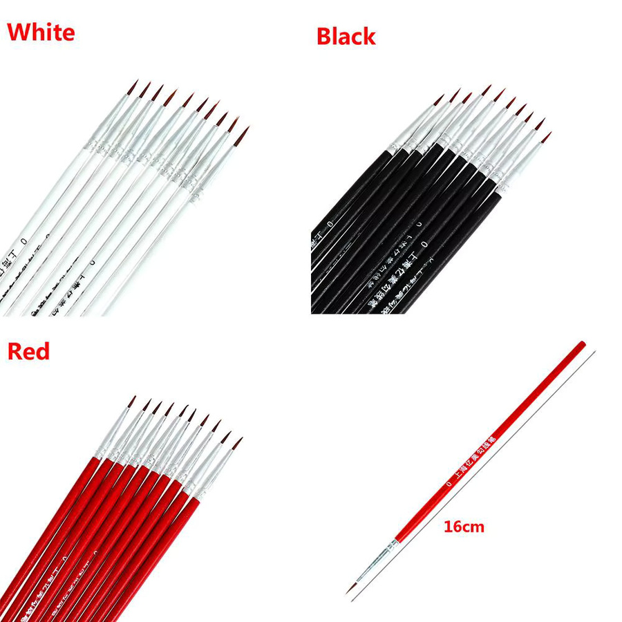 Set aus handbemalten Nylon-Malpinseln für Künstler mit Holzgriff und Farbhaken - Bild 2