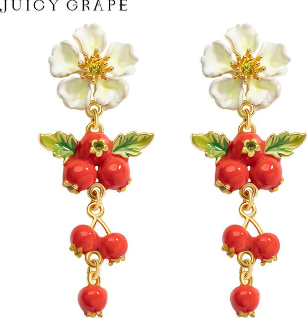 Juicy Grape Ohrringe, Emaille, Gold, Damen - Bild 1
