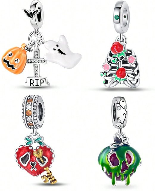 Charms Perle, 925 Silber, Halloween, Unisex - Bild 1