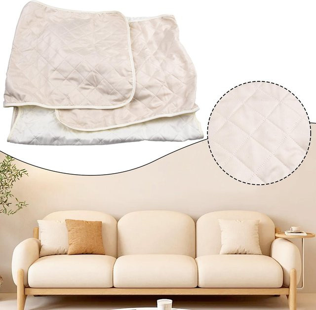 Gesteppter Sofabezug als rutschfester Couchüberwurf für 1/2/3 Sitzer, waschbar, Farbe: Weiß - Bild 1