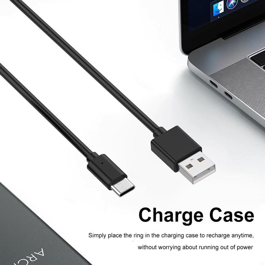 ALLOET Tragbare Reise-Ladestation in Schwarz mit USB-C-Kabel für Oura Ring Gen3 und Gen4 - Bild 3