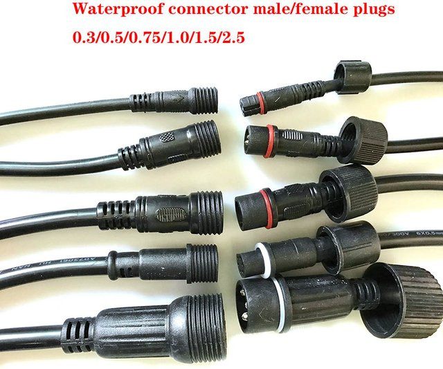 LAJQTAO Wasserdichtes Anschlusskabel für LED-Lichtstreifen mit 2, 3 oder 4 Pin Stecker und Buchse in Schwarz, Kabellänge: 40 cm - Bild 1