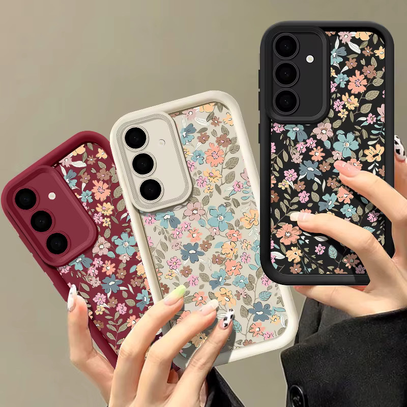 Rote Silikonhülle mit Blumen-Design für Samsung Galaxy A57 A37 A56 A55 A17 A27 A54 A35 A36 A14 A25 A16 A26 A15 5G aus weichem TPU - Bild 2
