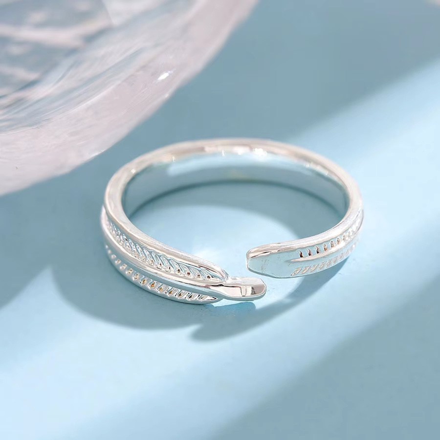 GaGa-Duck Ring, 925 Silber, Blatt, Federn - Bild 2