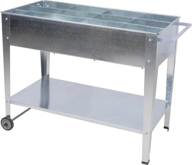 DELUKE Hochbeet REIMS Mobil aus verzinktem Stahl in Silber für Garten und Balkon, B/T/H: 80,0 x 66,0 x 51,5 cm - Bild 1