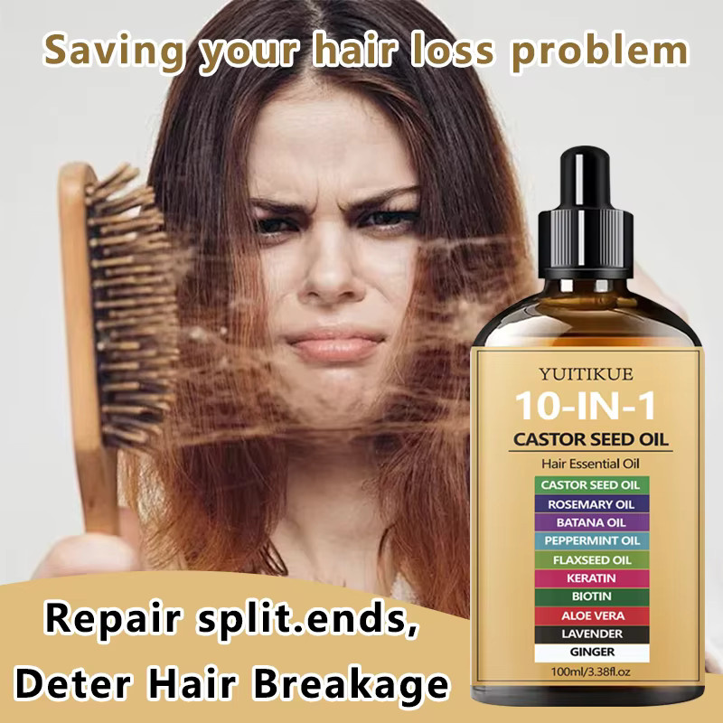 YUITIKUE Rizinusöl, Kopfhautöl mit Biotin, 100 ml, Unisex - Bild 4