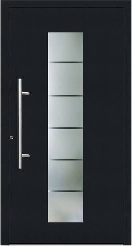 KNOCK Flügelüberdeckende Kunststoff-Haustür Terra mit Glaseinsatz, Anthrazit-Grau, modern - Bild 1