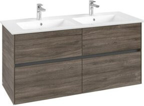 V&B Waschtischunterschrank Collaro in Stone Oak mit mittigem Waschtisch, B/T/H: 126,1 x 48,0 x 48,0 cm - Bild 1