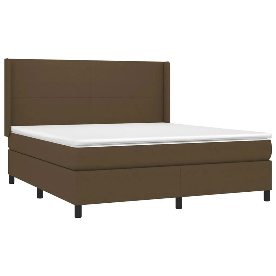 vidaXL Boxspringbett mit Matratze und LED-Unterbettbeleuchtung in Dunkelbraun, Hybrid-Bett mit USB-Ladeport und Taschenfederkern, B/T: 180 x 200 cm - Bild 2