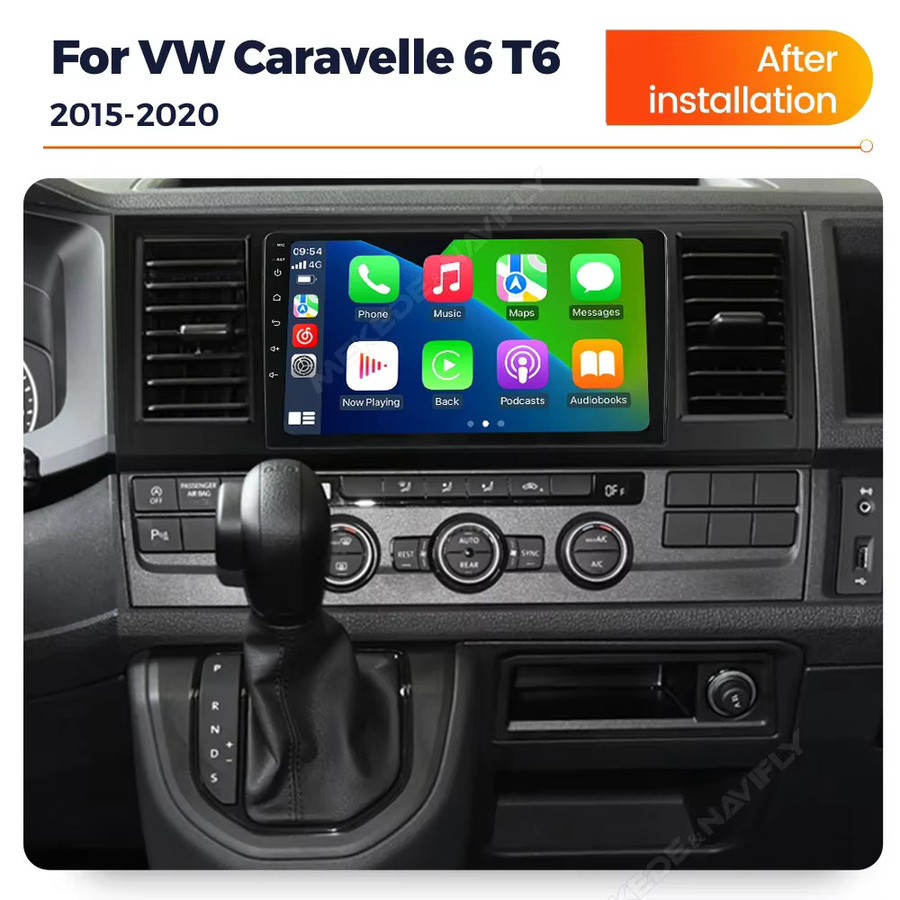MEKEDE & NAVIFLY Android 14 Intelligentes Auto-Audiosystem für Volkswagen Caravelle T6 T6.1, 2 DIN Autoradio, Schwarz - Bild 2