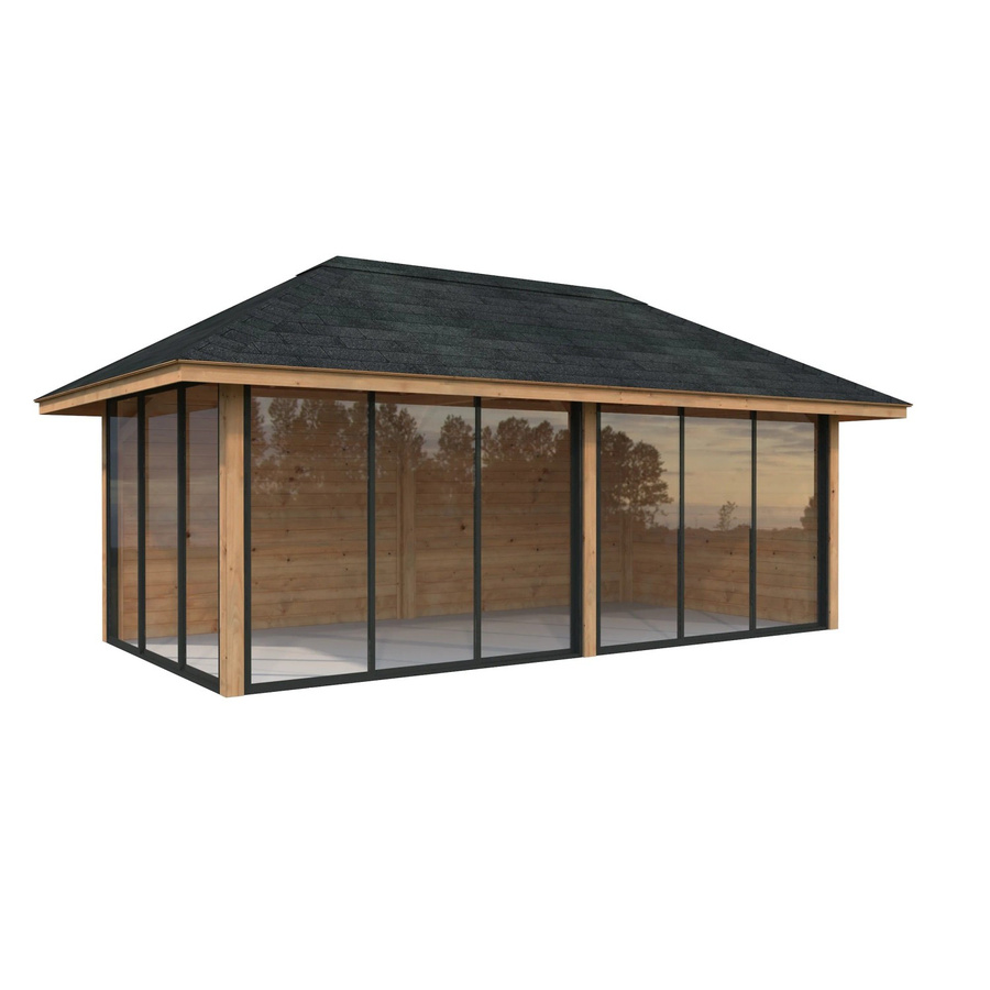 Palmako Pavillon Bianca Set 202 Slide aus Fichtenholz in Braun, B/H/T: 588 x 319 x 300 cm - Bild 2