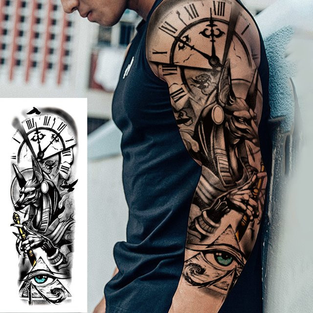 YOEMTAT Temporäre Tätowierung, Anubis, Armmanschette, Unisex - Bild 1